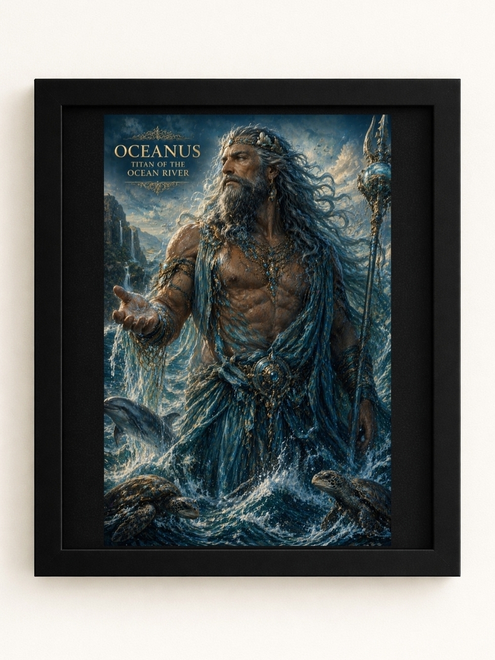 Greek Oceanus Titan of the Ocean 8x10Framed A.I.Art Print